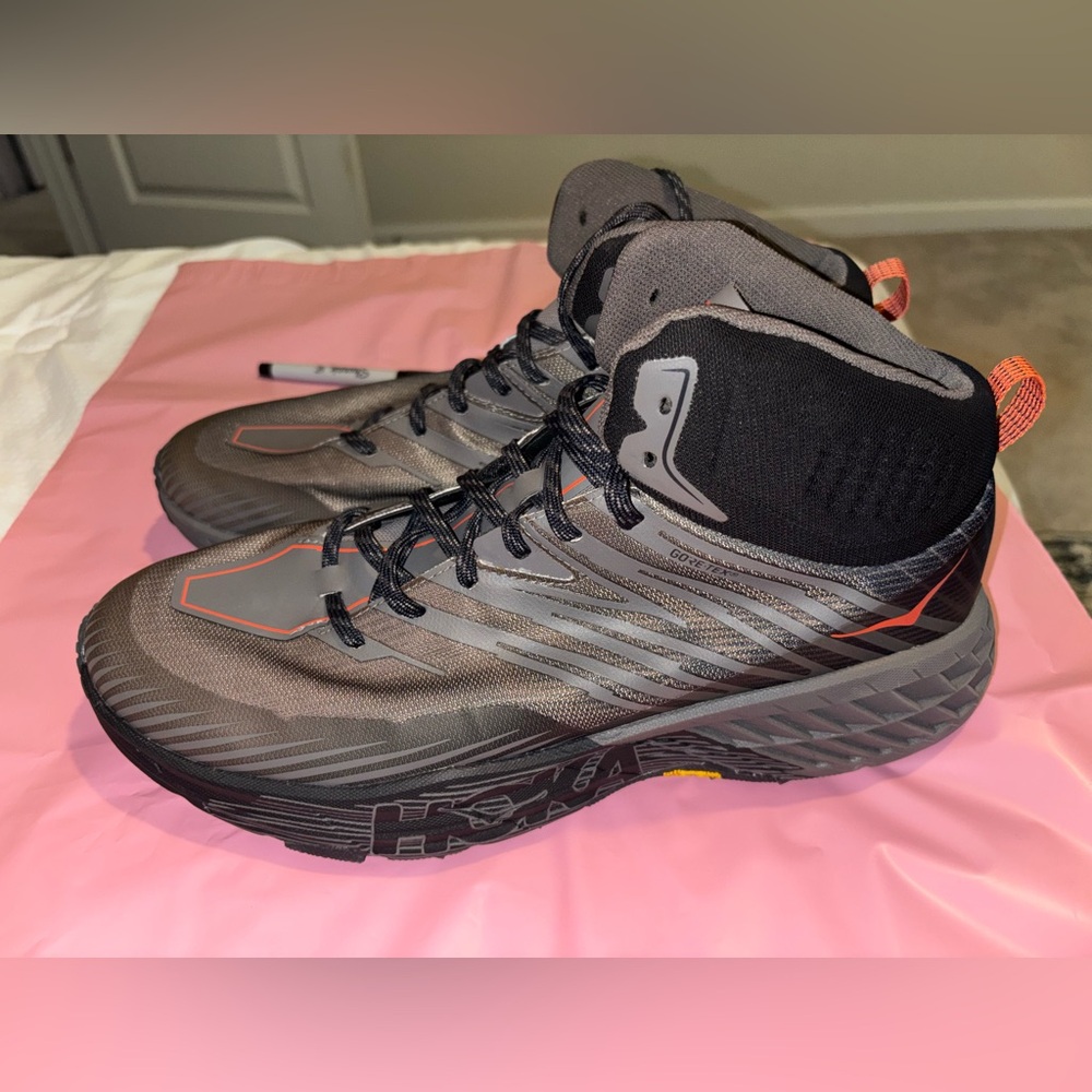 Hoka Men's Black and Gray Hiking Boots MSRP $175 - Picture 5 of 6